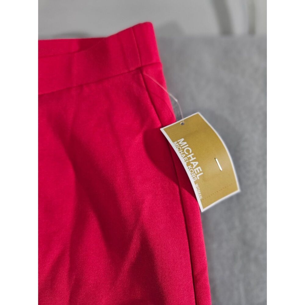 Michael Kors Deep Pink Front Seam Ankle Slit Pull On Pants NWT 2X Plus Size - Picture 3 of 12
